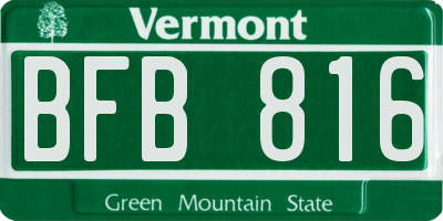 VT license plate BFB816