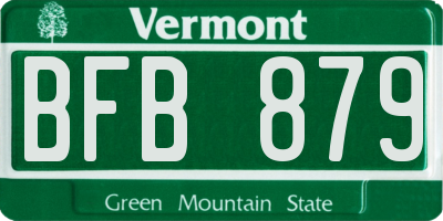 VT license plate BFB879