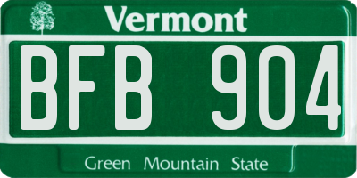 VT license plate BFB904