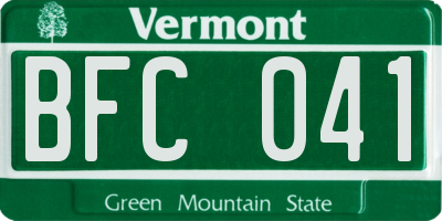 VT license plate BFC041