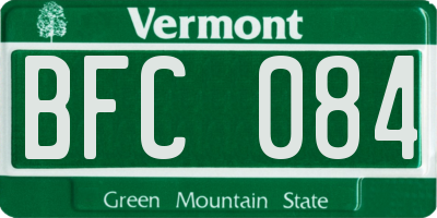VT license plate BFC084