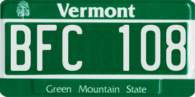VT license plate BFC108