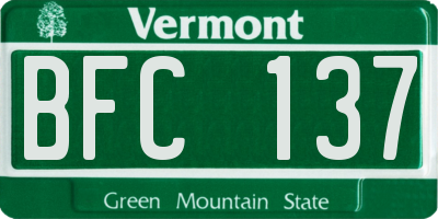VT license plate BFC137