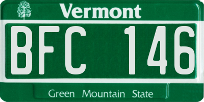 VT license plate BFC146