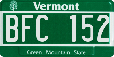 VT license plate BFC152