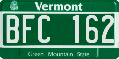 VT license plate BFC162