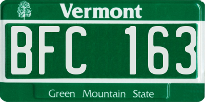 VT license plate BFC163