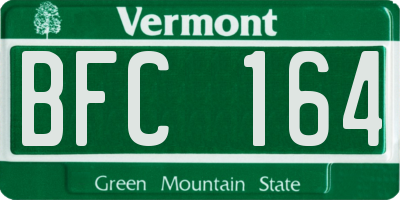 VT license plate BFC164