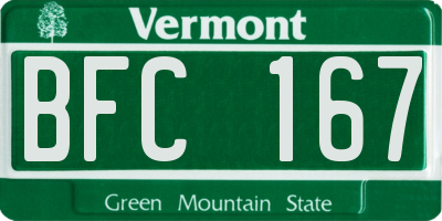 VT license plate BFC167
