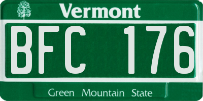 VT license plate BFC176