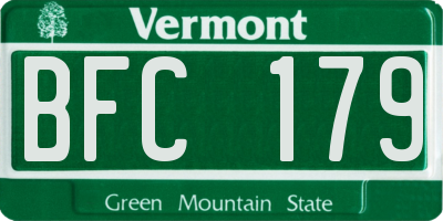 VT license plate BFC179