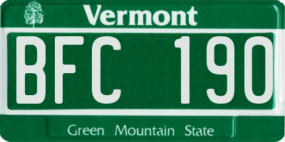 VT license plate BFC190