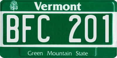 VT license plate BFC201