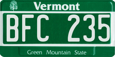 VT license plate BFC235