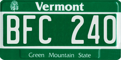 VT license plate BFC240