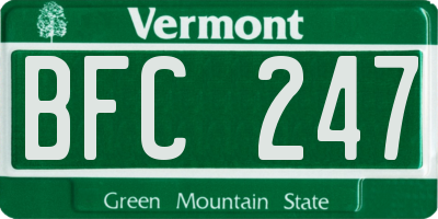 VT license plate BFC247