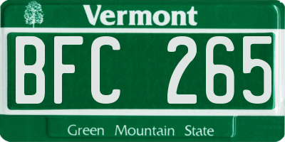 VT license plate BFC265