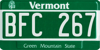 VT license plate BFC267