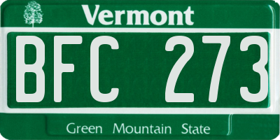VT license plate BFC273