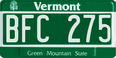 VT license plate BFC275