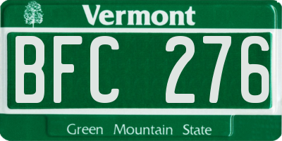 VT license plate BFC276