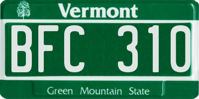 VT license plate BFC310