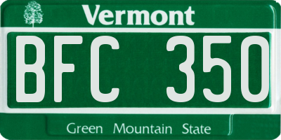 VT license plate BFC350