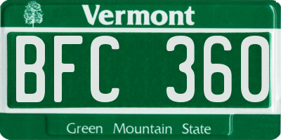VT license plate BFC360
