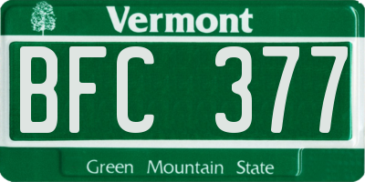 VT license plate BFC377