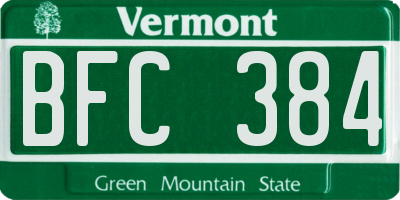 VT license plate BFC384