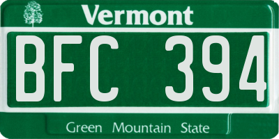 VT license plate BFC394