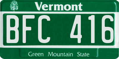 VT license plate BFC416