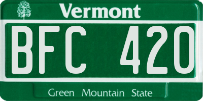 VT license plate BFC420