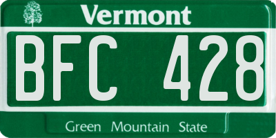 VT license plate BFC428