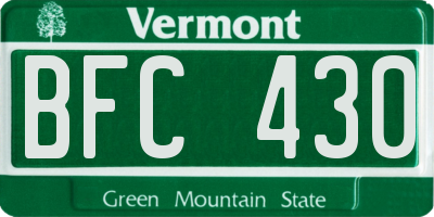 VT license plate BFC430