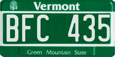 VT license plate BFC435