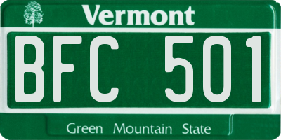 VT license plate BFC501