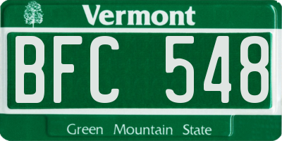 VT license plate BFC548