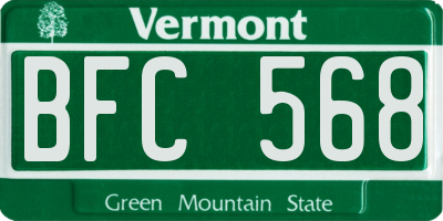 VT license plate BFC568