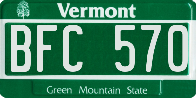VT license plate BFC570