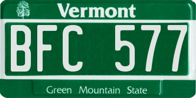 VT license plate BFC577