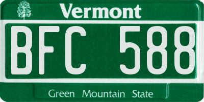 VT license plate BFC588
