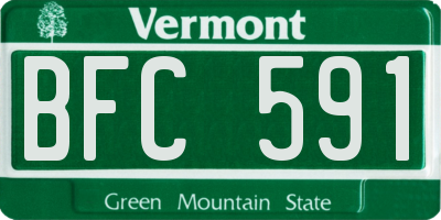 VT license plate BFC591