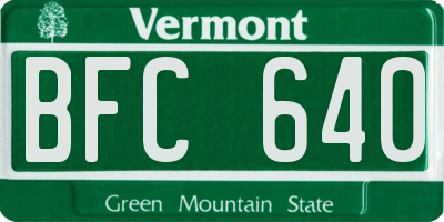 VT license plate BFC640