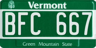 VT license plate BFC667