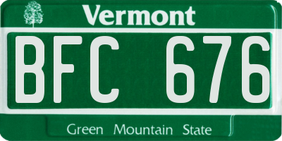 VT license plate BFC676