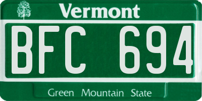 VT license plate BFC694