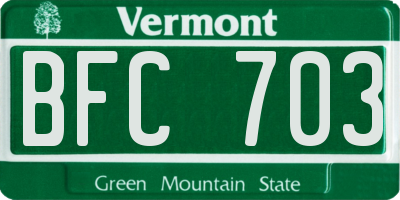 VT license plate BFC703