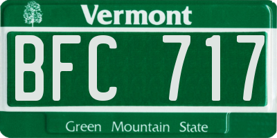VT license plate BFC717