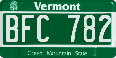 VT license plate BFC782